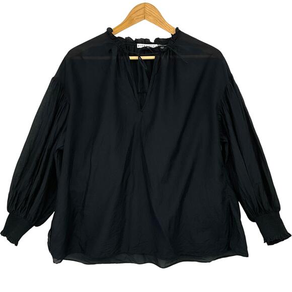 Alice + Olivia Tops - Alice + Olivia Julius Voluminous Blouson Sleeve Blouse Womens Small Black